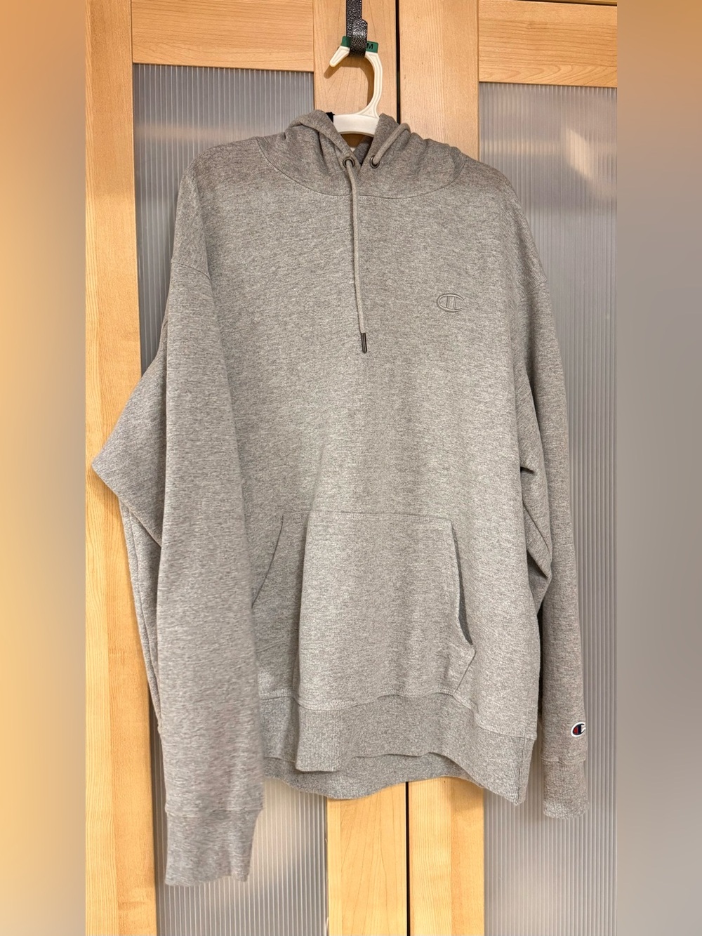 Champion Gray Pullover Sweatshirt with Tricolor Detail